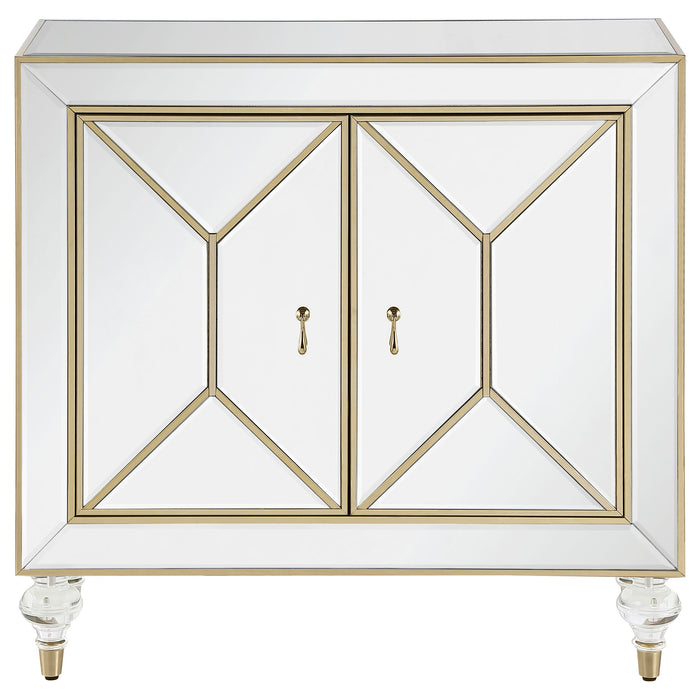 Lupin 2-door Accent Cabinet Mirror and Champagne