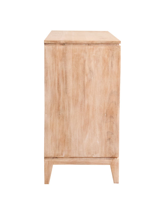 Eberto 2-door Geometric Accent Cabinet White Distressed