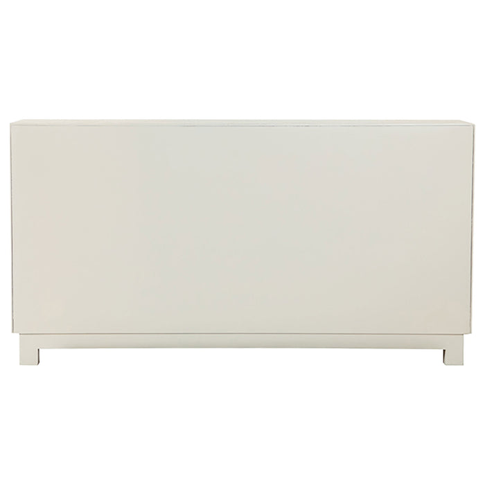 Voula Rectangular 4-door Accent Cabinet White and Gold