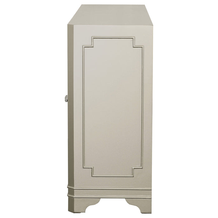 Toula 4-door Accent Cabinet Smoke and Champagne