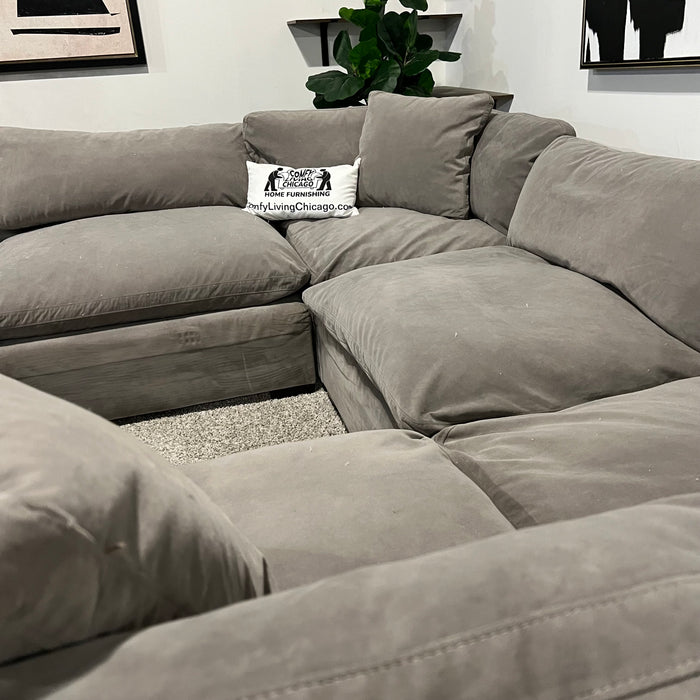 Koehler Five Piece Modular Cloud Sectional Couch in Gray