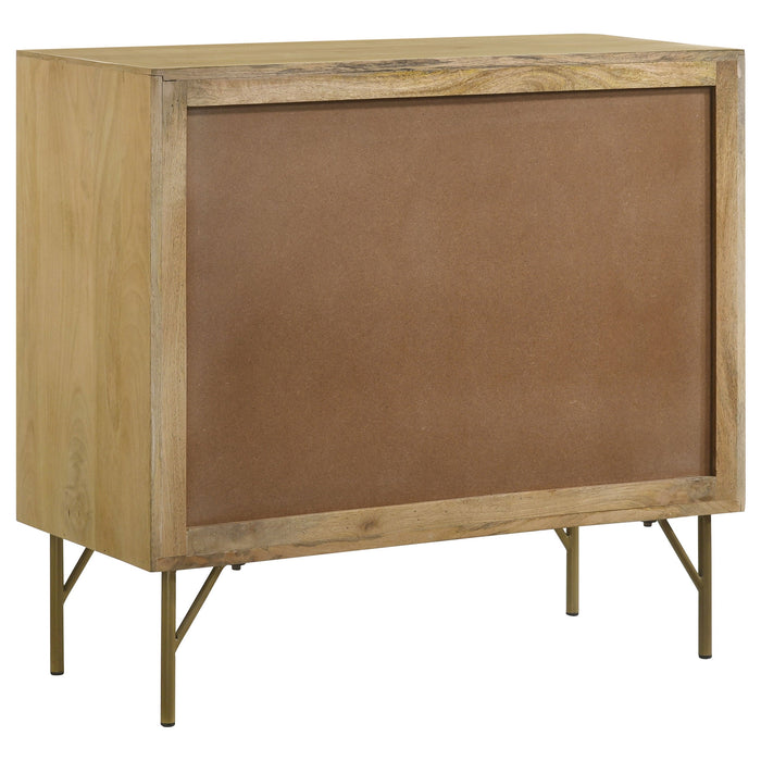 Zamora 3-drawer Accent Cabinet Natural and Antique Brass