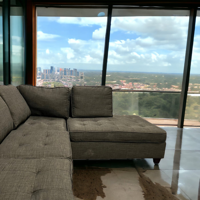 Charcoal Gray Sectional with Right Chaise