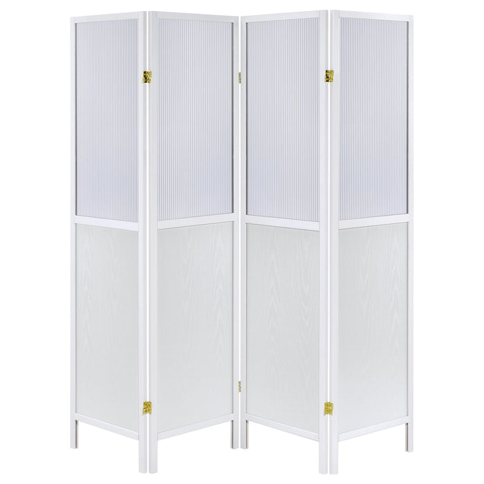 Mattison 4-Panel Room Divider Folding Shoji Screen White