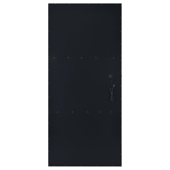 Zayan Full Length Floor Mirror With Lighting Black High Gloss