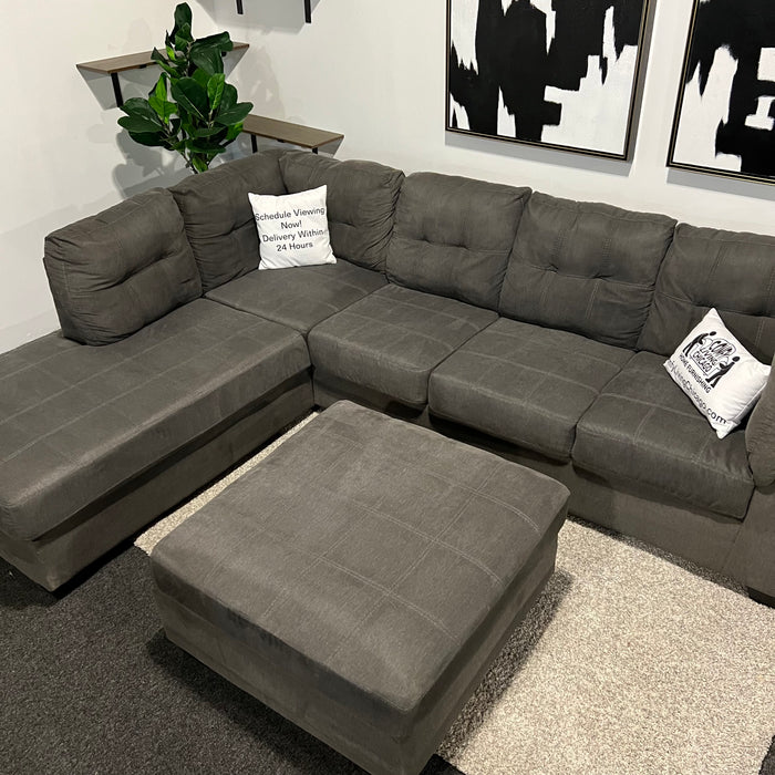 Ashley Tufted Sectional with Ottoman