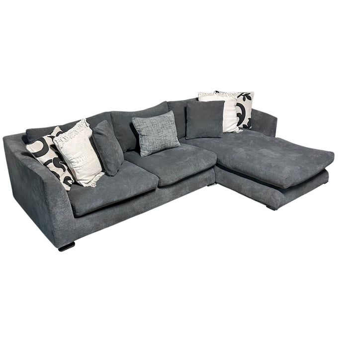 2 Pc Sectional with Right Chaise in Gray