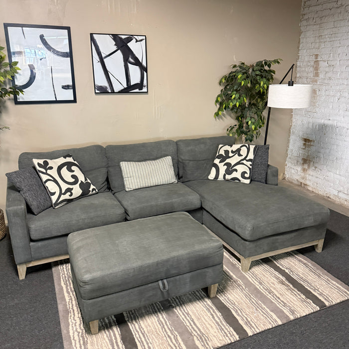 Sectional Sofa with Storage Ottoman