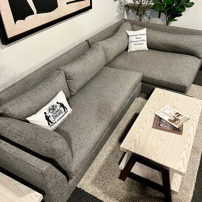 CB2 Decker 2 Piece Sectional Couch in Gray