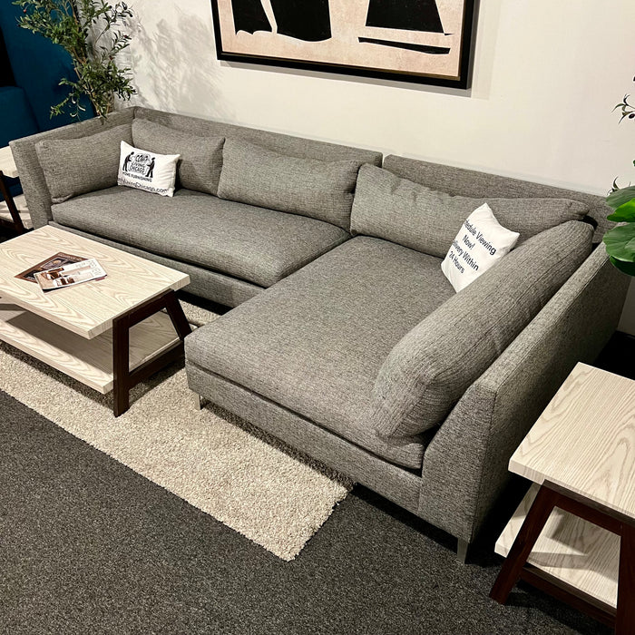 CB2 Decker 2 Piece Sectional Couch in Gray