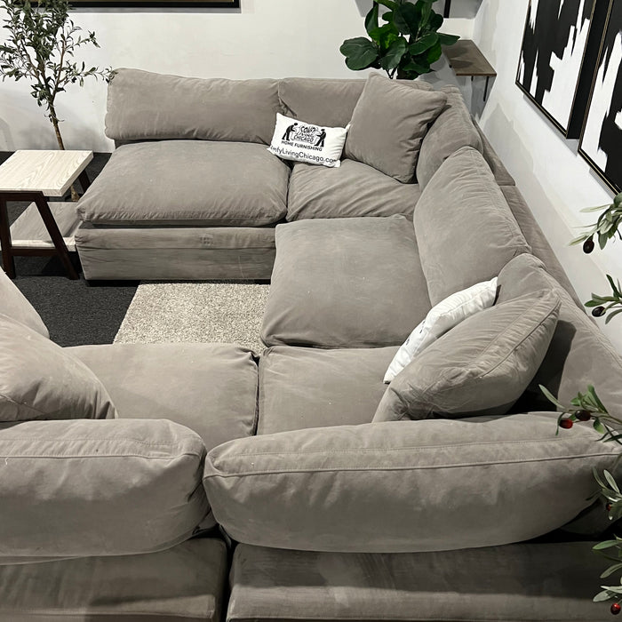 Koehler Five Piece Modular Cloud Sectional Couch in Gray