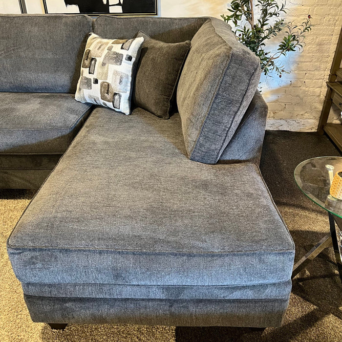 Gray Two Piece Sectional Couch with Chaise