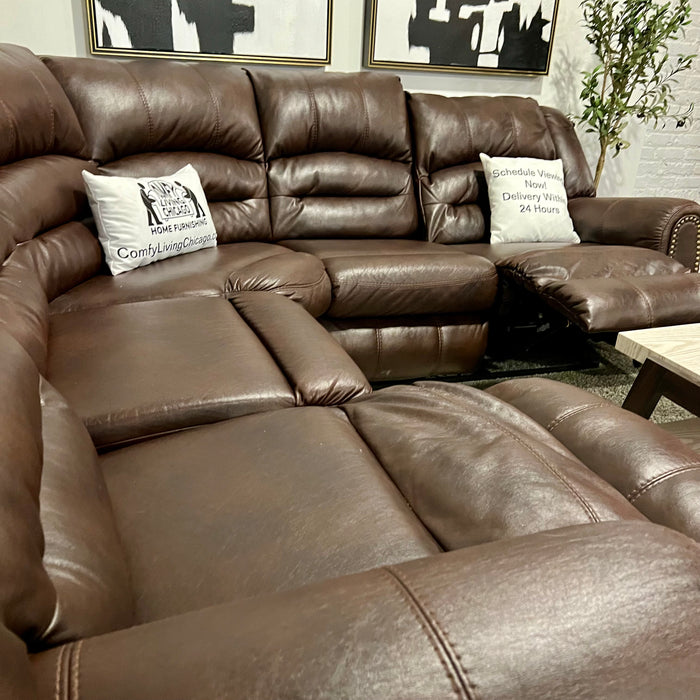 Ashley Manzanola Leather 2 Piece Reclining Sectional