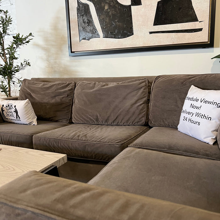 West Elm Three Piece Corner Sectional in Gray