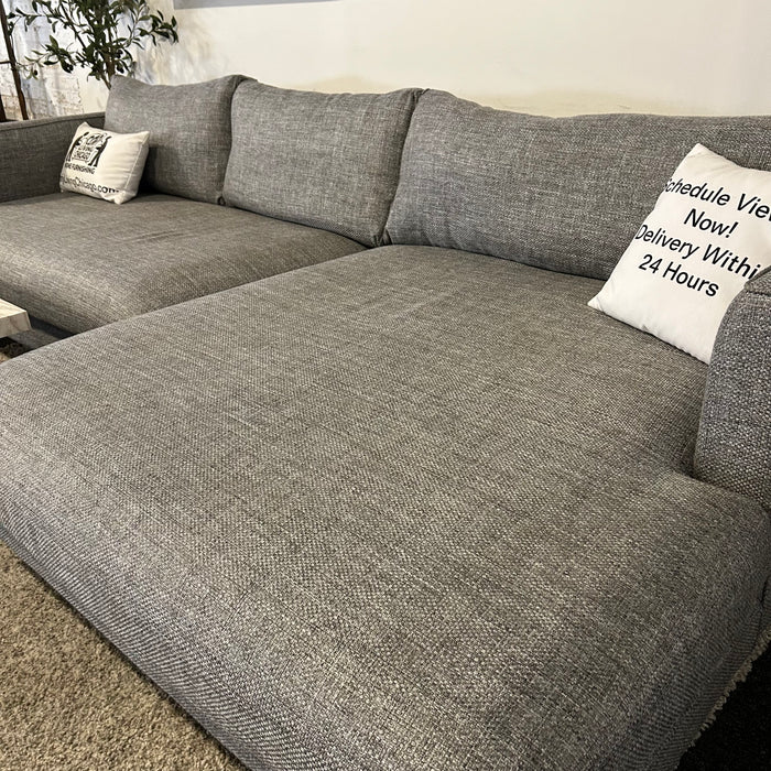 Jonathan Louis Two Piece Sectional Couch in Gray