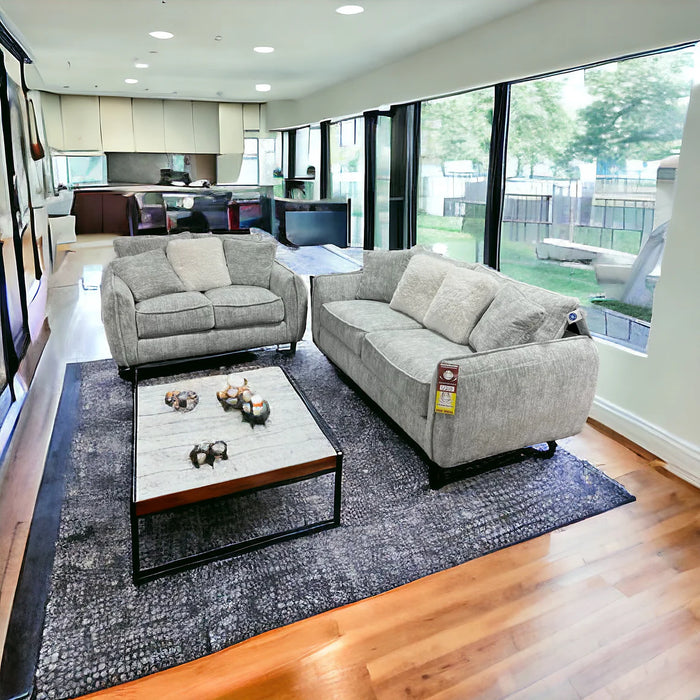 Light Gray Gel Couch and Loveseat Set