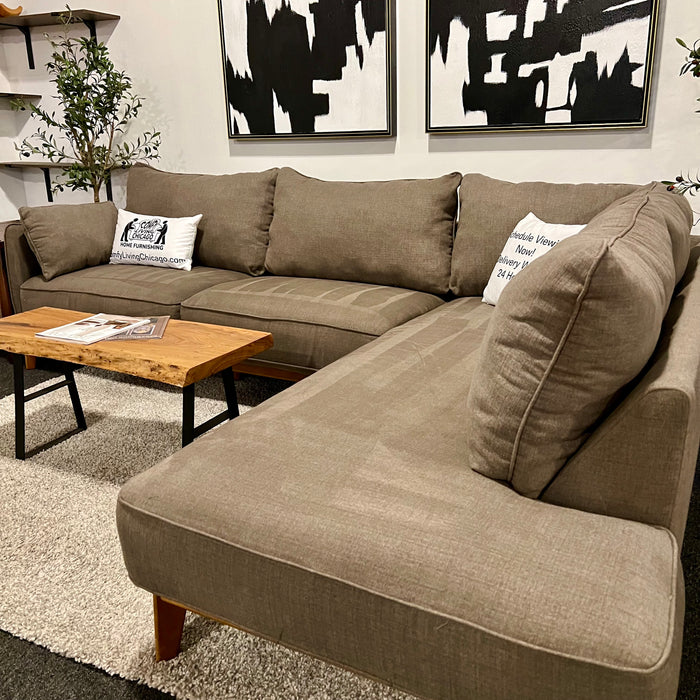 Macys Gray Two Piece Sectional Couch