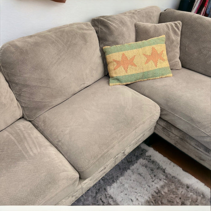 Super Comfy Gray Microfiber Sectional Couch with Right Chaise