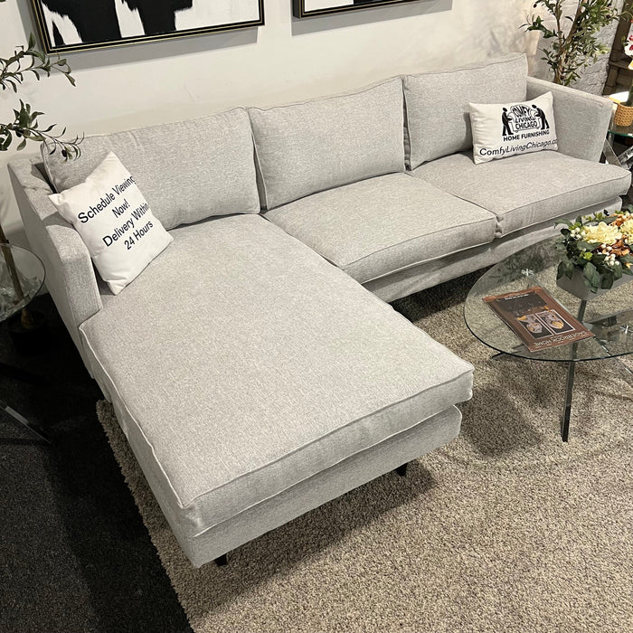 Joybird Gray Sectional Couch with Reversible Chaise