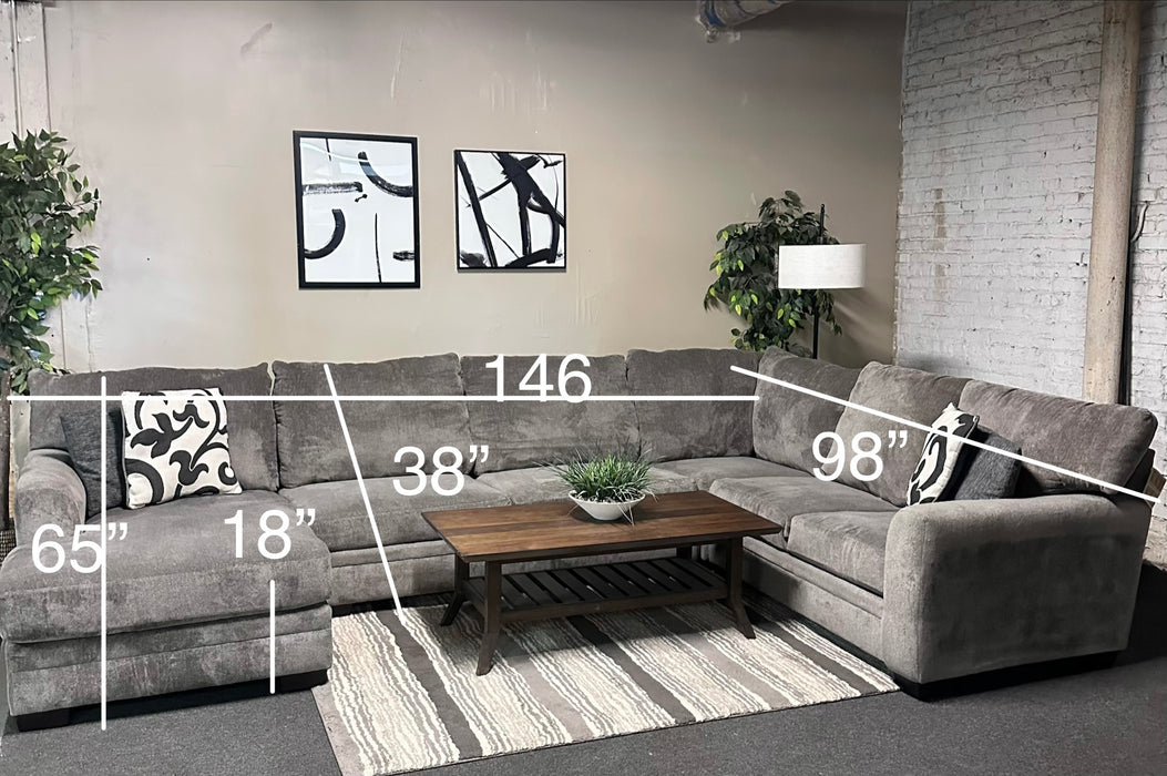 Gray U shape Sectional
