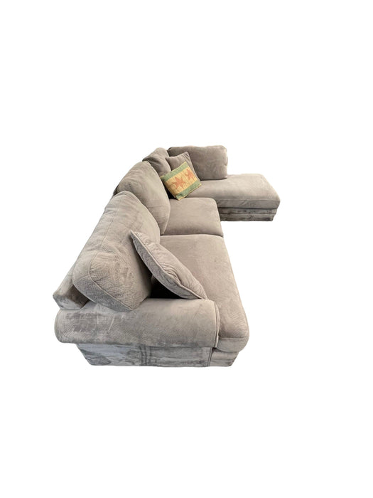Super Comfy Gray Microfiber Sectional Couch with Right Chaise