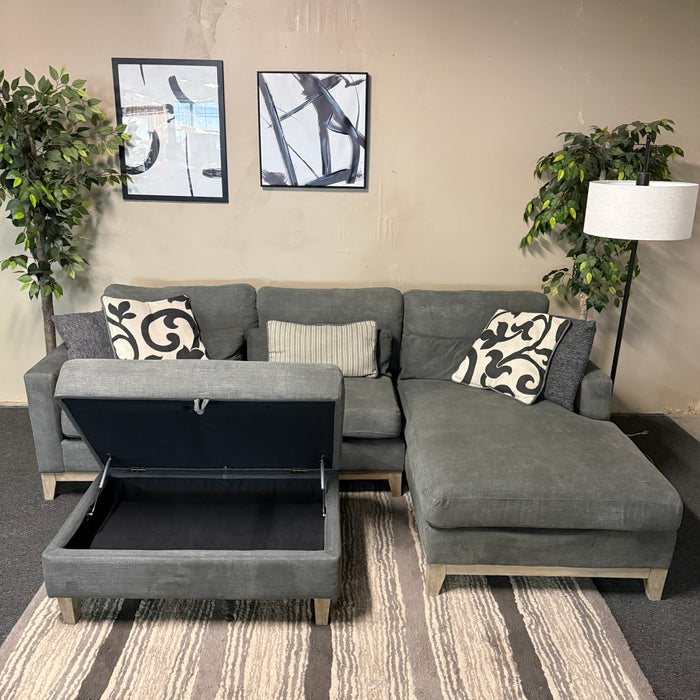 Sectional Sofa with Storage Ottoman