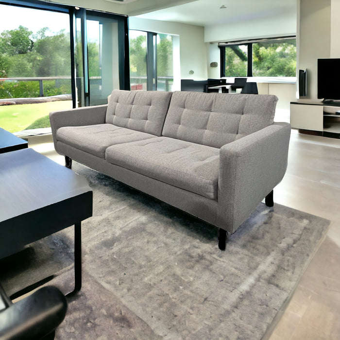 EQ3 Light Gray Tufted Couch / Sofa