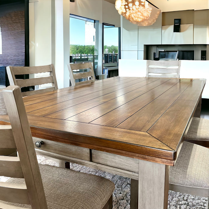 Traditional Style Dining Set In A Two-Tone Cherry Top With Gray