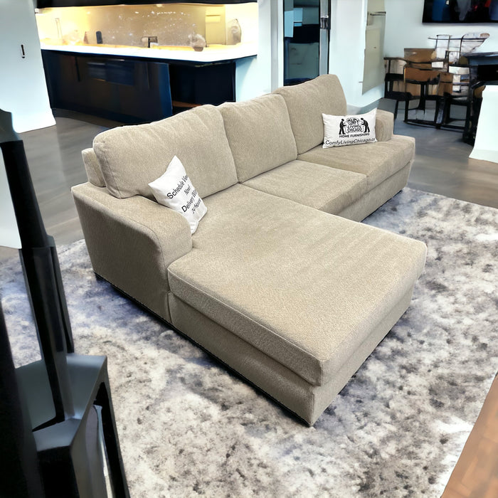 Cream 2 Piece Sectional Couch with Left Chaise