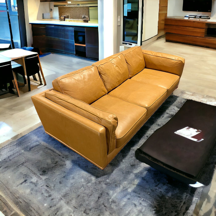 Light Brown Genuine Leather Article Sofa / Couch