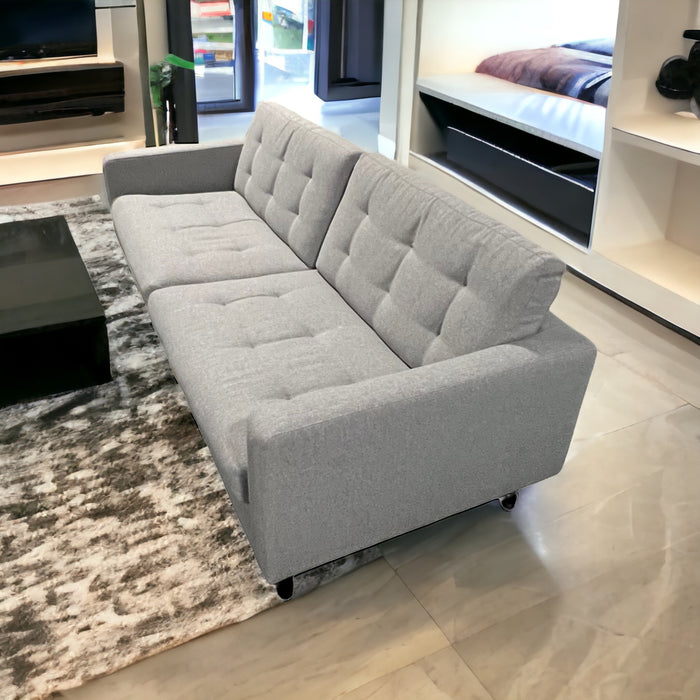 EQ3 Light Gray Tufted Couch / Sofa