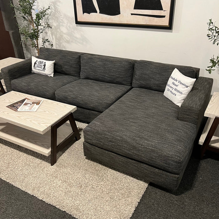 West Elm Urban Two Piece Sectional Couch in Gray