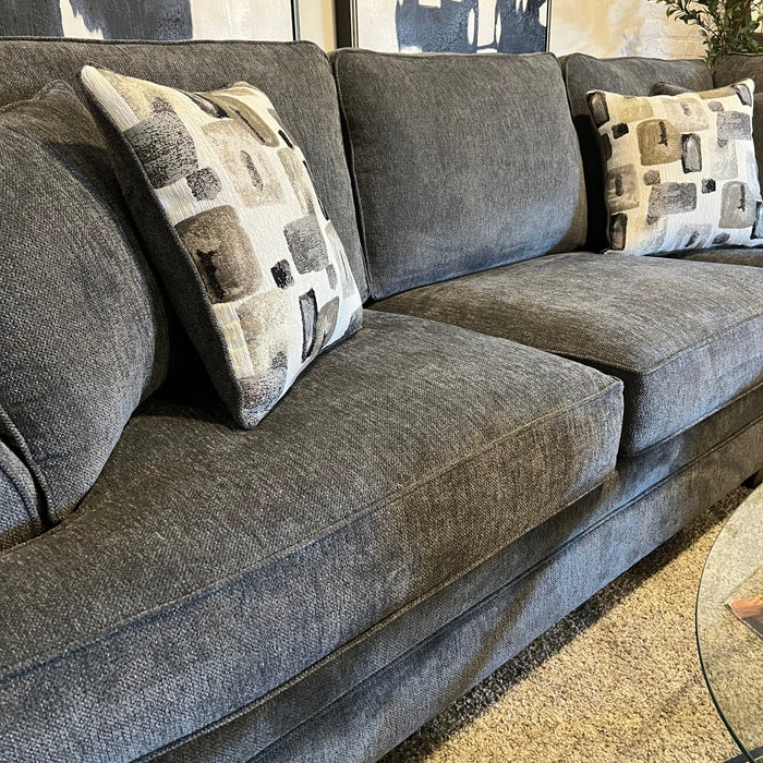 Gray Two Piece Sectional Couch with Chaise