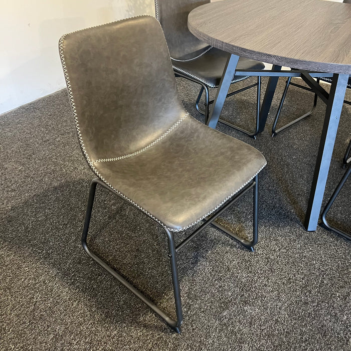 Contemporary Dining Set with Charcoal Gray Table Top