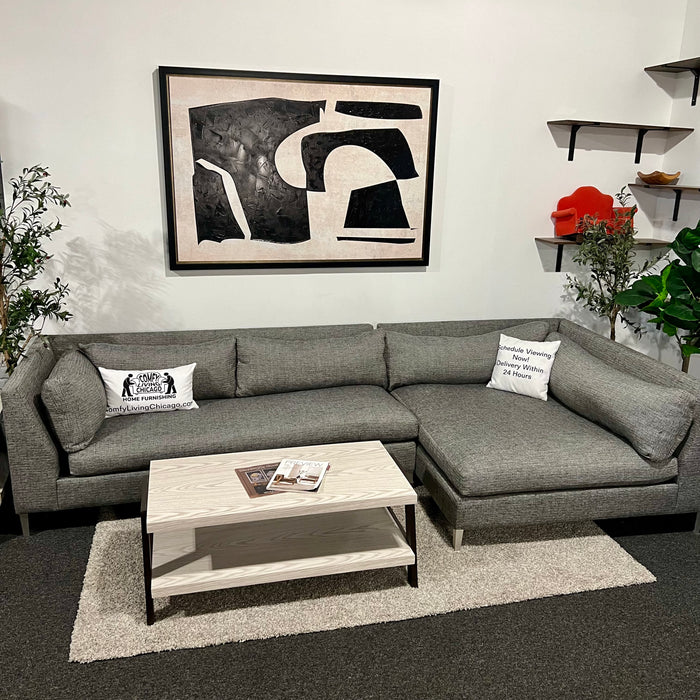 CB2 Decker 2 Piece Sectional Couch in Gray