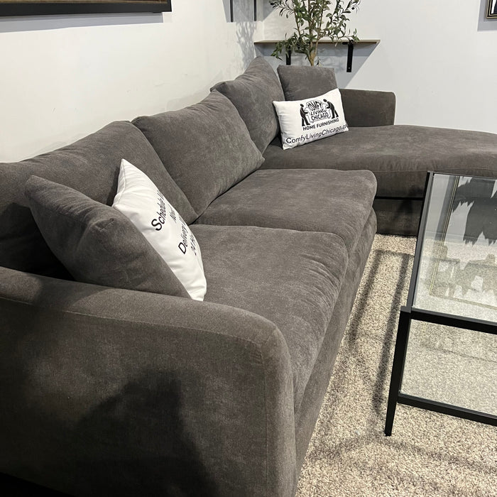 Mario Capasa Feathers Gray Two Piece Sectional Couch