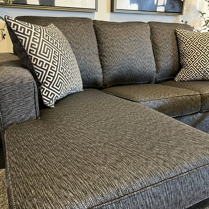 Charcoal Gray Sleeper Sectional Couch with Reversible Chaise