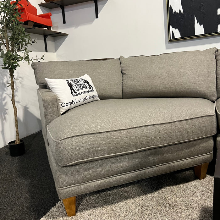 Rowe Furniture Gray Sectional with Cuddle Corner