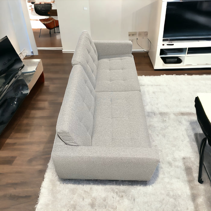 EQ3 Light Gray Tufted Couch / Sofa