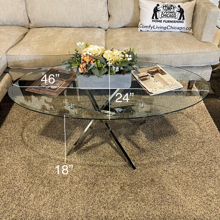 Modern Round Coffee Table and Side Table Set with Metal Legs