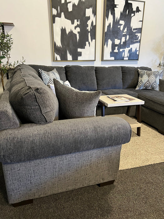 Charcoal Gray U Shape Sectional Couch with Reversible Chaise