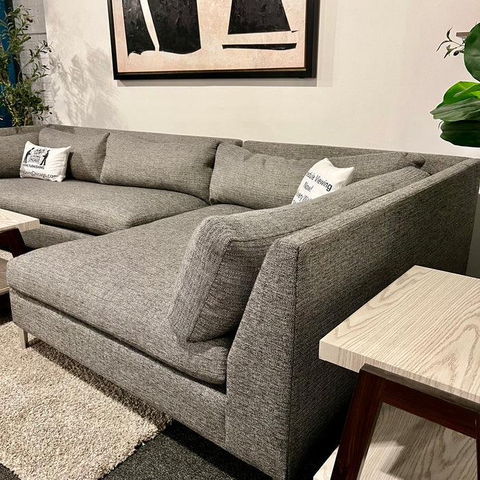 CB2 Decker 2 Piece Sectional Couch in Gray