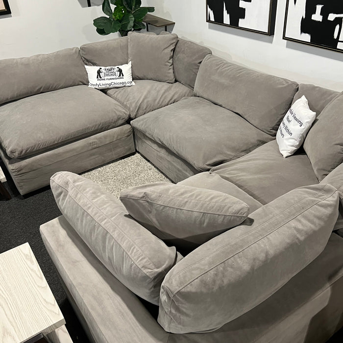 Koehler Five Piece Modular Cloud Sectional Couch in Gray