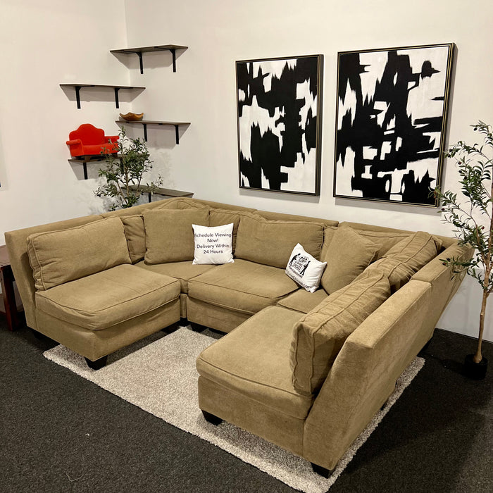 Beige Macy’s 5 Piece Modular Sectional Couch