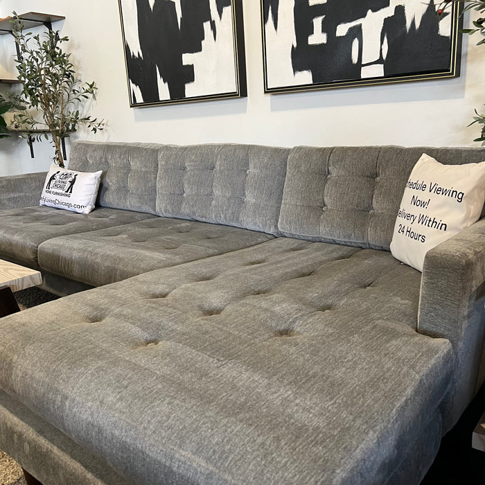 Joybird Sectional Couch with Reversible Chaise in Gray