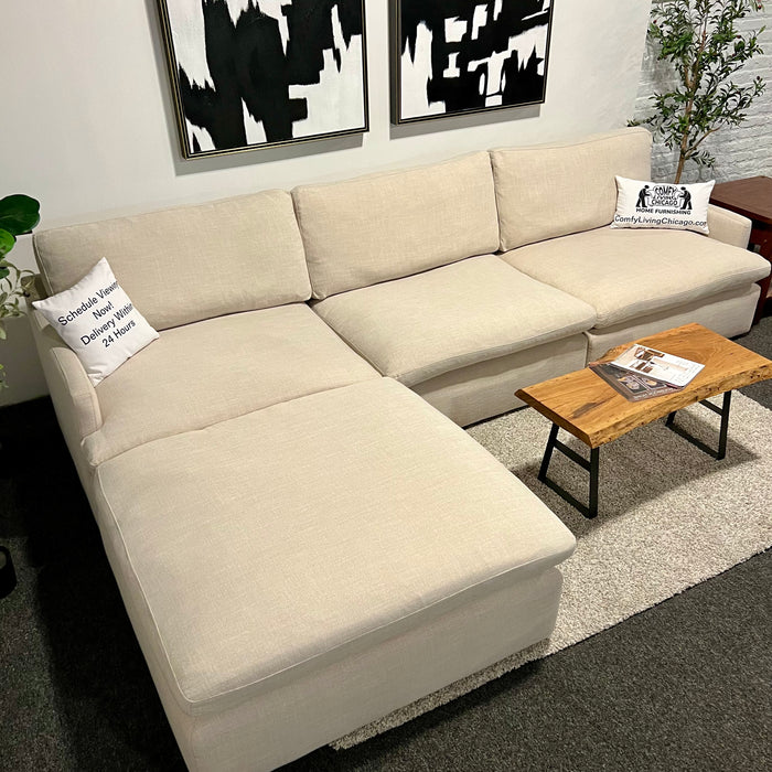 Modular 4pc Off white Sectional Cloud Couch