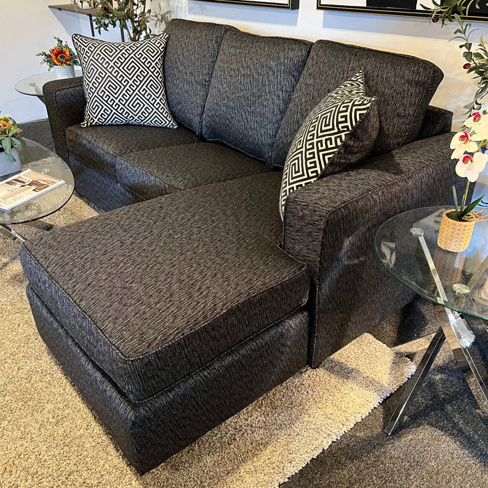 Charcoal Gray Sleeper Sectional Couch with Reversible Chaise