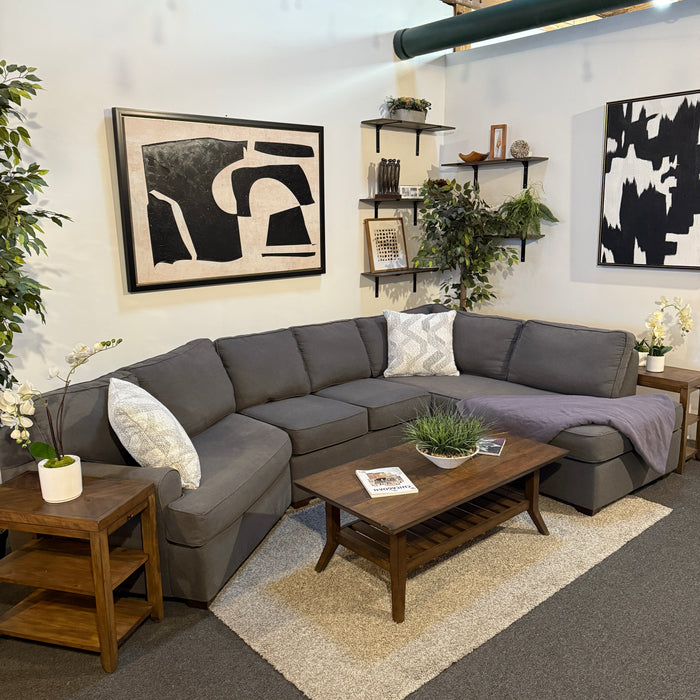 Walter E Smithe Sectional with Bumper Chaise & Cuddle Corner