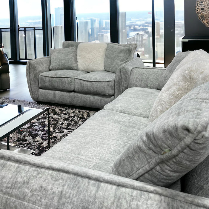 Light Gray Gel Couch and Loveseat Set