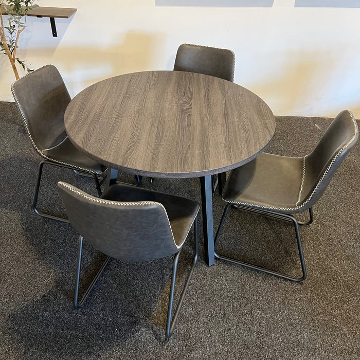 Contemporary Dining Set with Charcoal Gray Table Top